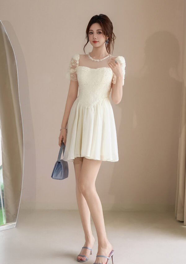 法式浪漫風杏色蓬蓬裙洋裝：圖片 5
